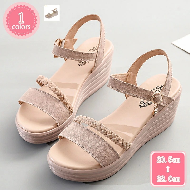 1000円OFFクーポン サンダル ウェッジソール レディース 7.5cmヒール 厚底 軽量 美脚 シンプル コンフォートサンダル 歩きやすい 疲れない レディース シューズ 旅行 おしゃれ 痛くない