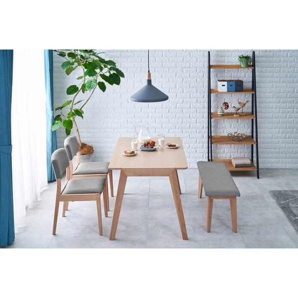MI-860912NALGY4S ナチュラル/グレー [ダイニング4点セット] メーカー直送