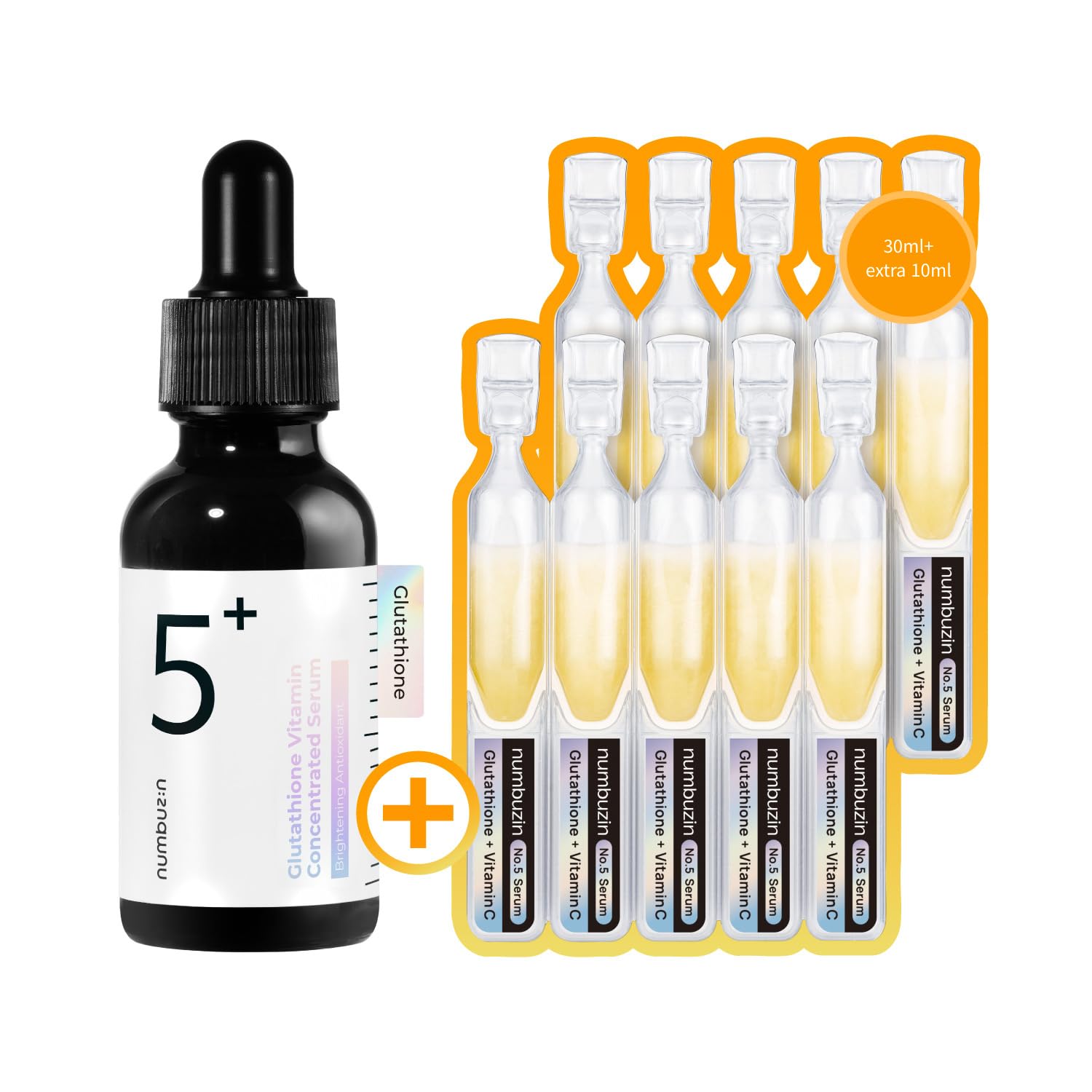 Numbuzin No.5 Serum グルタチオンビタミン濃縮セラム30mlトラベルセット(+1ml*10ea) グルタチオンビタミンCトラネキサム酸 ハイパー色素沈着ニキビ跡韓