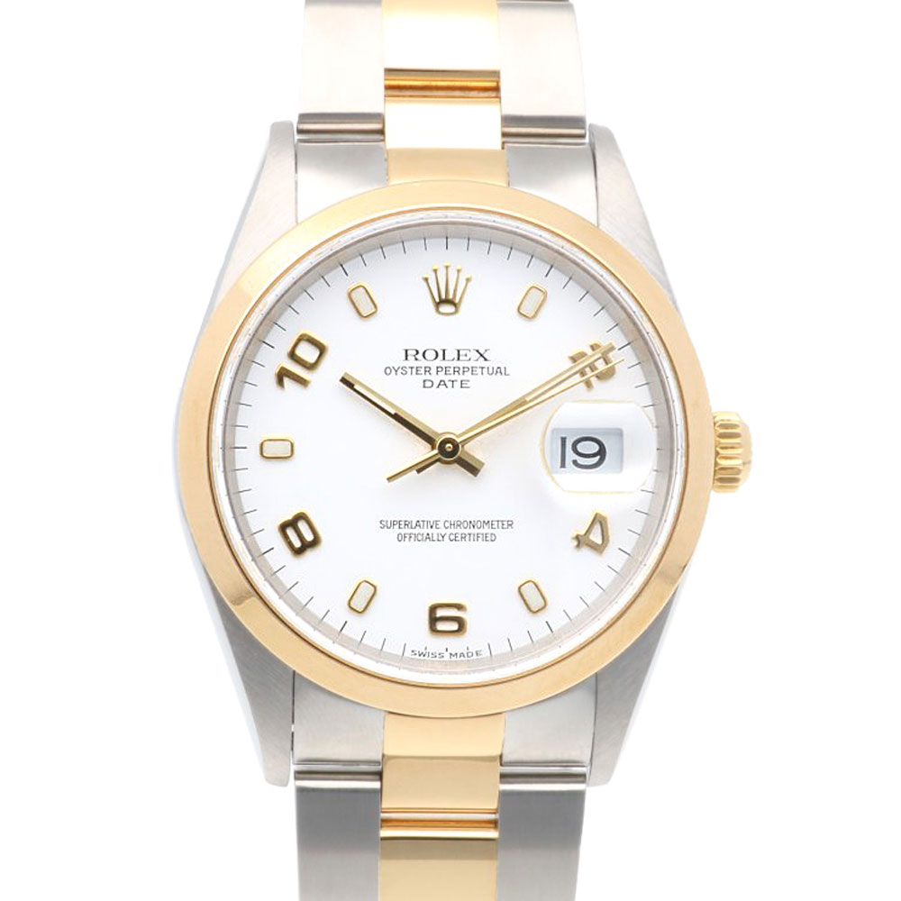 ロレックス デイト オイスターパーペチュアル 腕時計 ステンレススチール 15203 自動巻き 1年保証 ROLEX 中古 美品