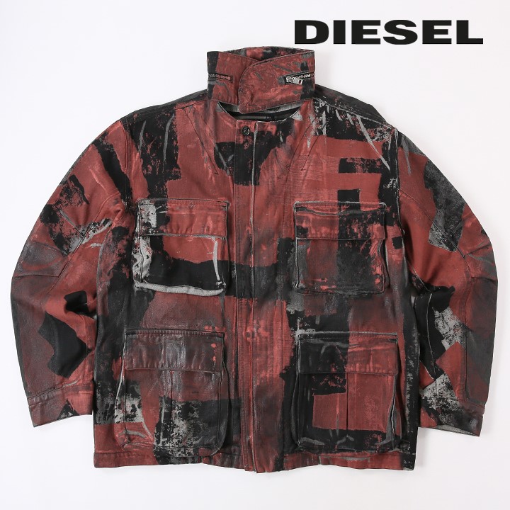 デニムジャケット レディース DE-EMME-SP グラフィックペイント汚し加工 ビッグシルエット die-l-o-e8-004