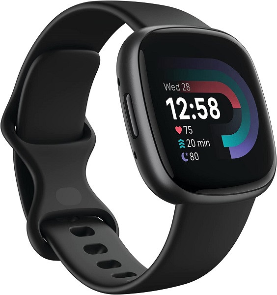 スマートウォッチ Fitbit Versa 4 ブラック-グラファイトアルミニウムケース