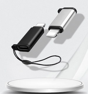 変換アダプタ 全7色 Type-C to iPhone ストラップ付 アルミ製 充電 ケーブル