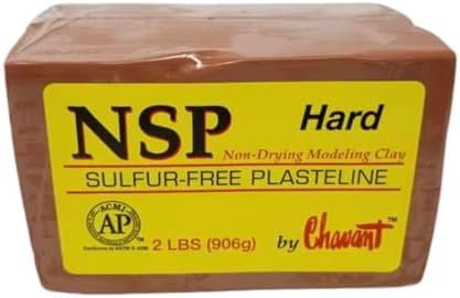 Chavant NSP HARD - 2 Lbs. Professional Oil Based Sulfur Free Sculpting Clay - Brown by Chavant