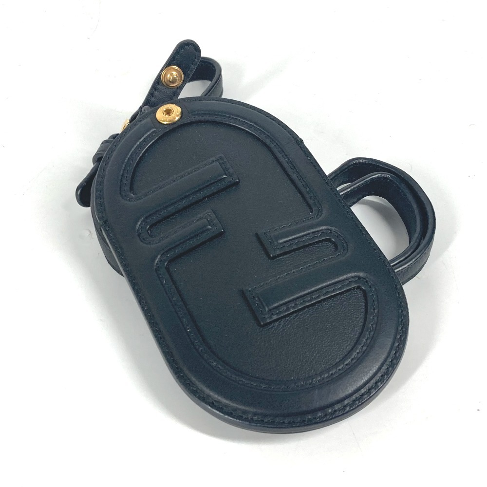 カードケース FF ロゴ バッグチャーム 名刺入れ パスケース レザー ブラック