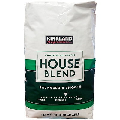 他サイト： （カークランド ハウスブレンド 1.13kg コーヒー豆）レギュラー コーヒー 緑 パッケージ 大容量 パック KIRKLAND 1726089 1861693の商品画像