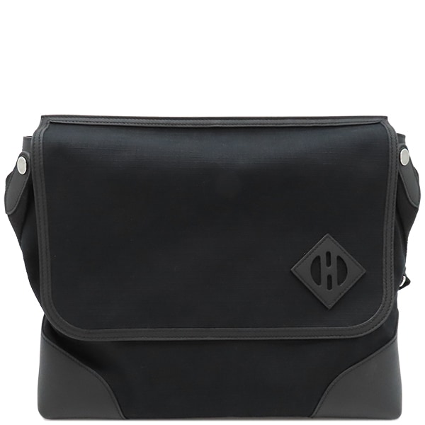 エルメス HERMES ショルダーバッグ メッセンジャー オールバック スイフト トワルビヴァーク ブラック シルバー金具 黒 B刻印（2023年製） 【箱】【中古】