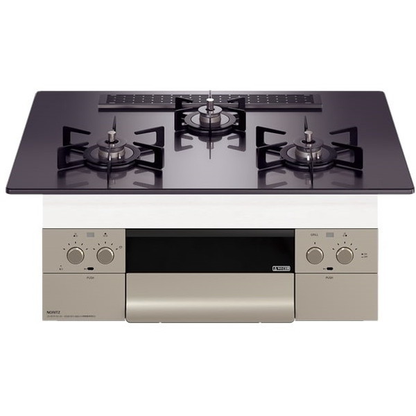 ビルトインガスコンロ プロパンガス用 3口 両側強火力 75cmタイプ N3WU2PWASQSTEC-LP Orche S-FLAT