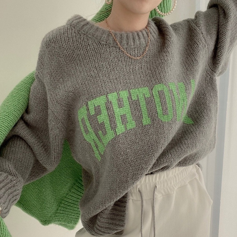 ５色 トップス ニット セーター レディース 秋冬 カジュアル ゆったり オーバーサイズ ゆったり 大きめ 長袖 ボリューム袖 萌袖 Uネック ラウンドネック BIGシルエット もこもこ モコモコ ふ