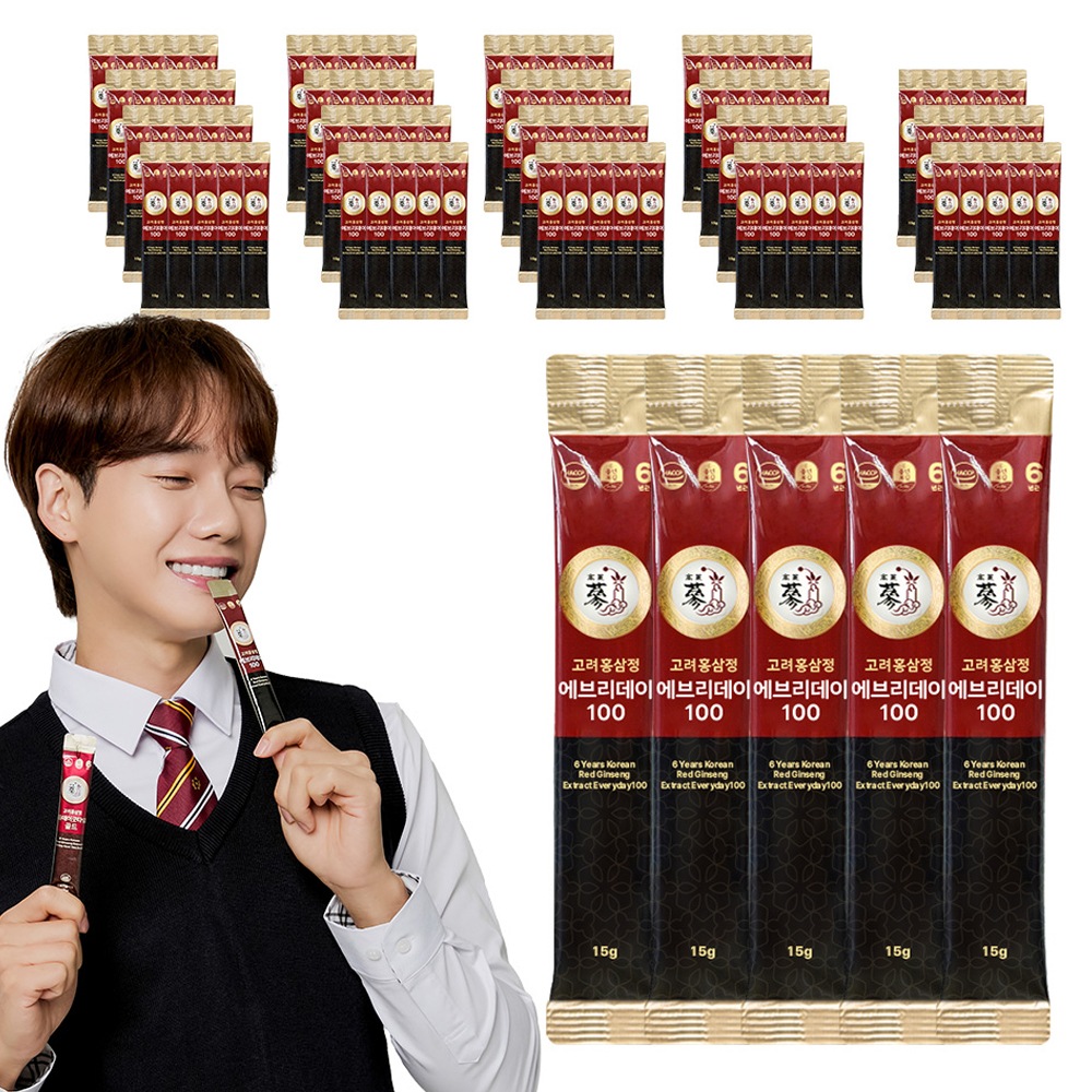 【高麗人参スティック100包】 豊年宝鑑 6年根 高麗紅参 エブリデイ 高麗人参エキス配合飲料 [15g x 100包]