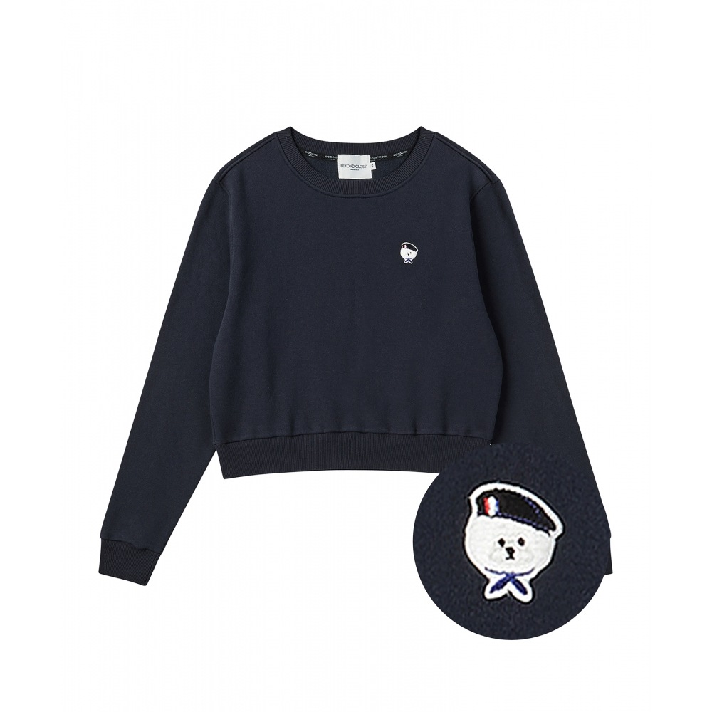 BEYOND CLOSET [ウィメンズエディション] (起毛加工) ニューパリジャンワッフェンウィメンズスウェットシャツネイビー