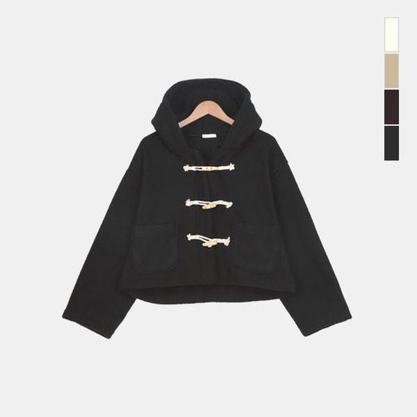 女性クロップシープスキンボアフードトッポッキショートコートダッフルコートSCR208