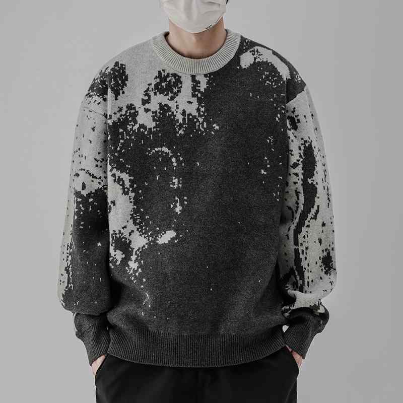 秋冬 コーデ メンズ 服 シンプル ファッション オシャレ 大人 かっこいい 大きいサイズ ストリート 紳士服 アメリカン セーター ラウンドネック プルオーバー ベース 層 ニット