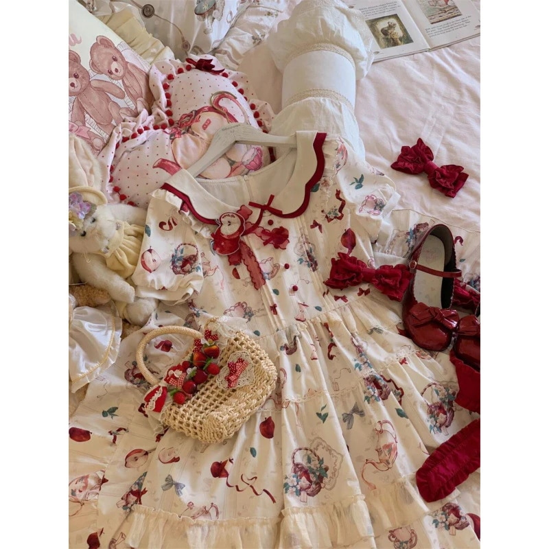 【超お得1つ買うと10個もらえる】メガ割ロリータドレス カレッジスタイルロリータサマードレス女性