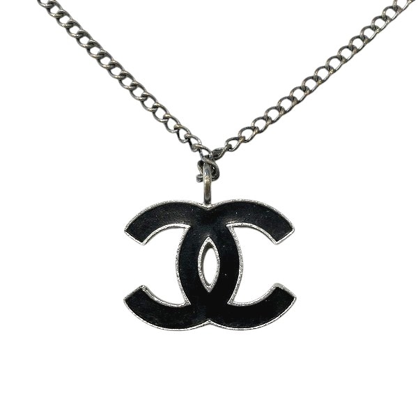 シャネル ブラック×シルバー 05A ココマーク ネックレス レディース 【中古】