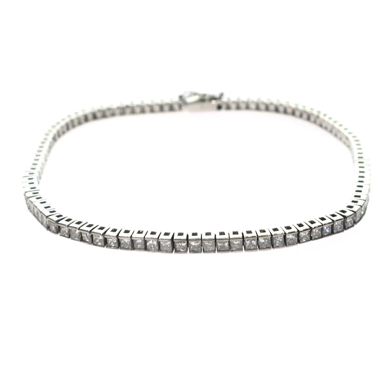 【未使用品】ダイヤモンド ブレスレット Pt850 プラチナ バケット スクエア ダイヤ 2.00ct 2.0ct 2ct 95石 レディース メンズ ジュエリー アクセサリー ダイヤブレス