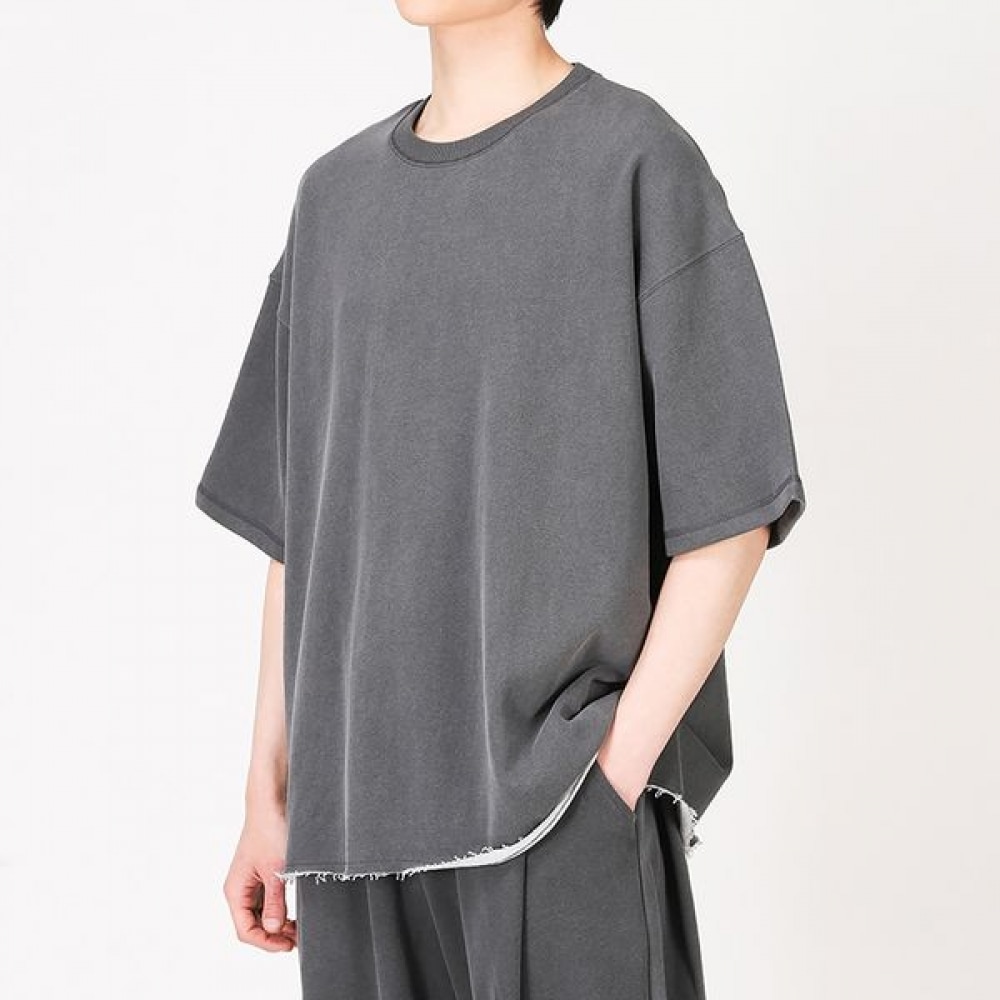 [Juans] ワイドオーバーフィットヘムクロップドプレーンショートスリーブTシャツECRT1023 5,760円
