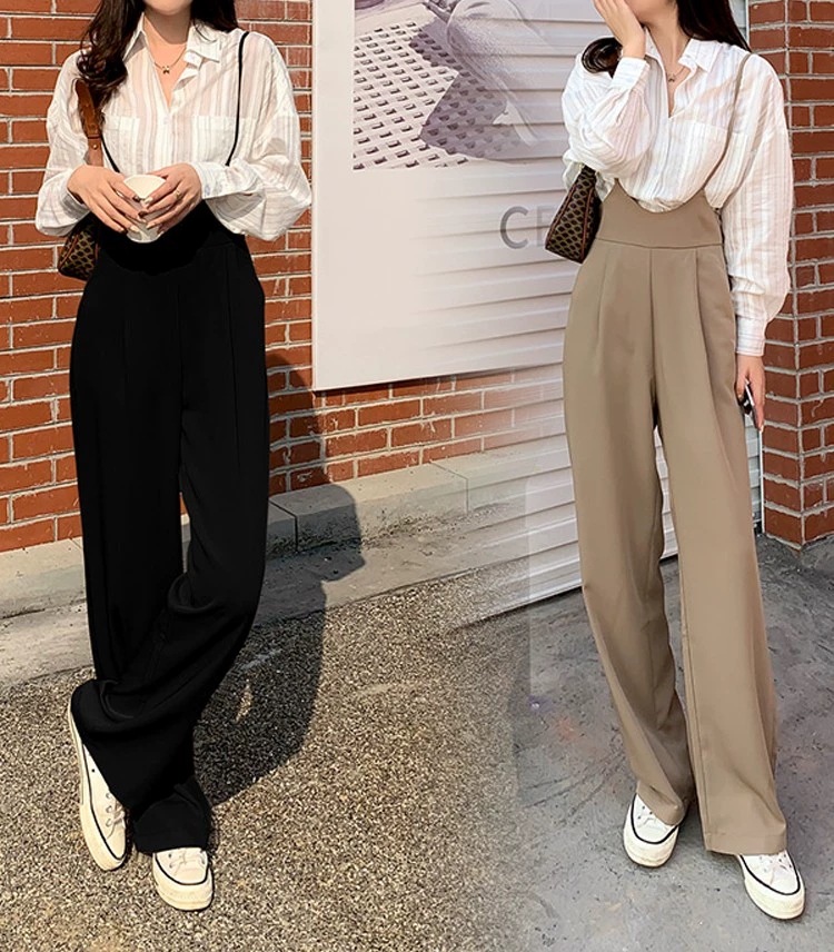 レディース サロペット オールインワン ストラップパンツ ワイドパンツ ワイド ハイウエスト 薄い 大人可愛い きれいめ シンプル カジュアル おしゃれ かっこいい こなれ感 ラフ ルーズ