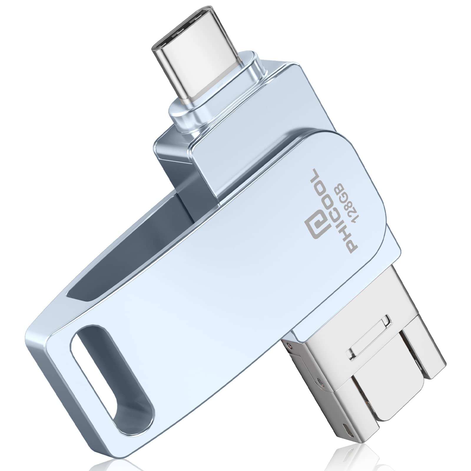 専用アプリ不要128GB usbメモリ phone usbメモリ usb phone 用 usb メモリー USB3.0 高速 USBメモリー USBフラッシュドライブ USBフラッシュメモリー 回転