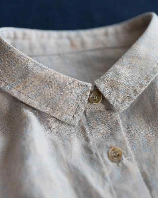 レディース　シャツ　トップス Xihe 夏 高級 先 染め 漢 麻生 地 カジュアル シャツ ブラウス レディース