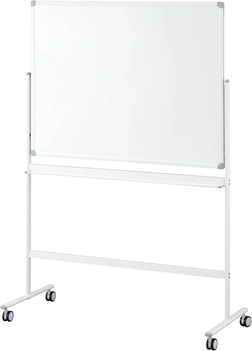 【未使用】アイリスチトセ スタンド式　片面ホ　ワイトボードW1200　KJWS-1290　キャスター付き　書きやすいスチール板面