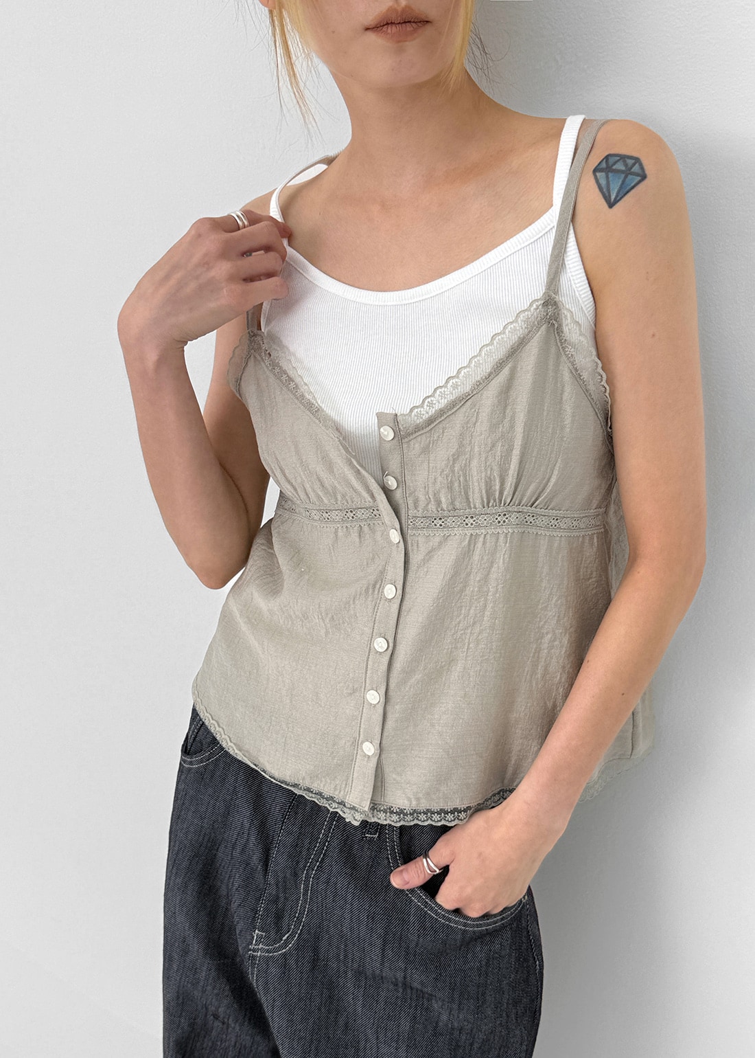 ケッツフラワーレースナシブラウス