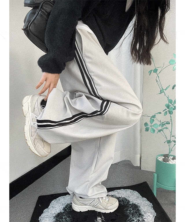 Stripe balloon nylon pants (2color)