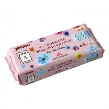 ジャパックス 手付きポリ袋コンパクト45L 白半透明 50枚×16冊 HCP45