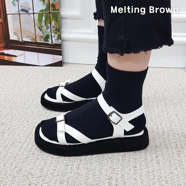 女性カジュアルシックバックルストラップサンダル3色