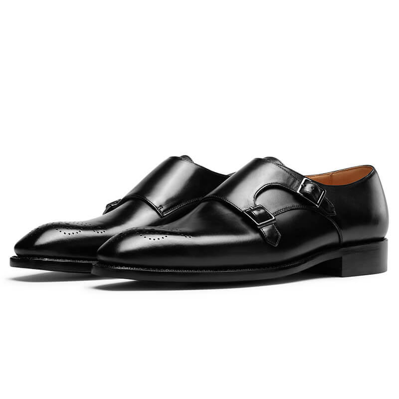 【サイズ交換無料】ビジネスシューズ メンズ革靴 モンクストラップ ダブルモンク ローファー フォーマル カジュアル 天然牛革 本革 ゴム底 木製底 通気性 結婚式 スーツ 24cm28.5cm 大き