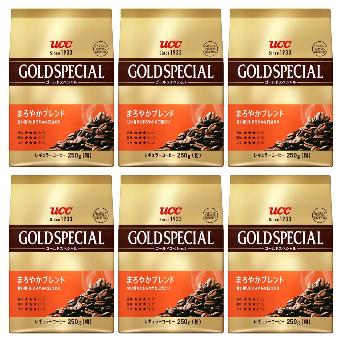 UCC ゴールドスペシャル まろやかブレンド 1500g(250g×6個） レギュラーコーヒー（粉）【挽き豆】【焙煎】 5,616円