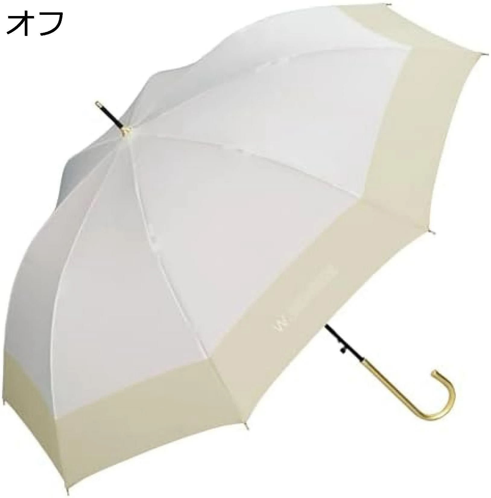 【20%OFFクーポン～】雨傘 長傘 切り継ぎプレーン オフ 晴雨兼用 親骨58cm 大きい ジャンプ レディース ワンタッチ 簡単開閉 ゴールドハンドル 切り継ぎ UVカット 通勤 フェミニン 大人