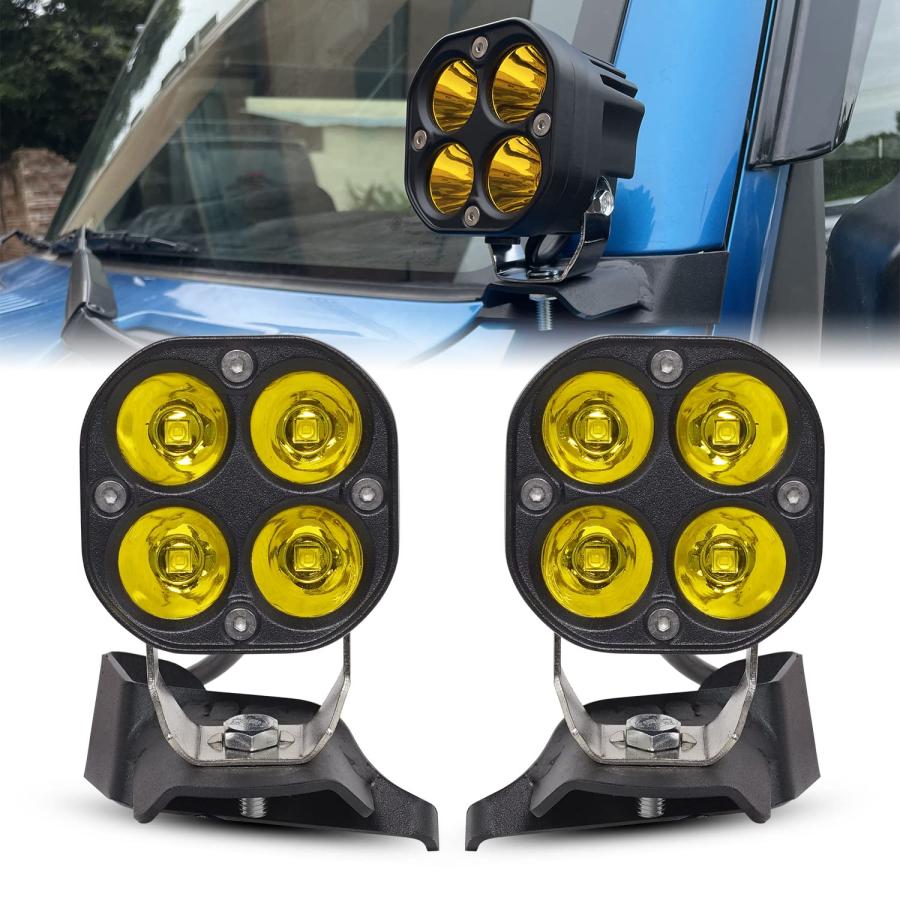 新型スズキジムニー 増設LEDランプ ブラケット JB64 ジムニーシエラJB74 ランプ ライト グリルLEDライトキット デイライト 警告灯 フォグランプランプ スモーク