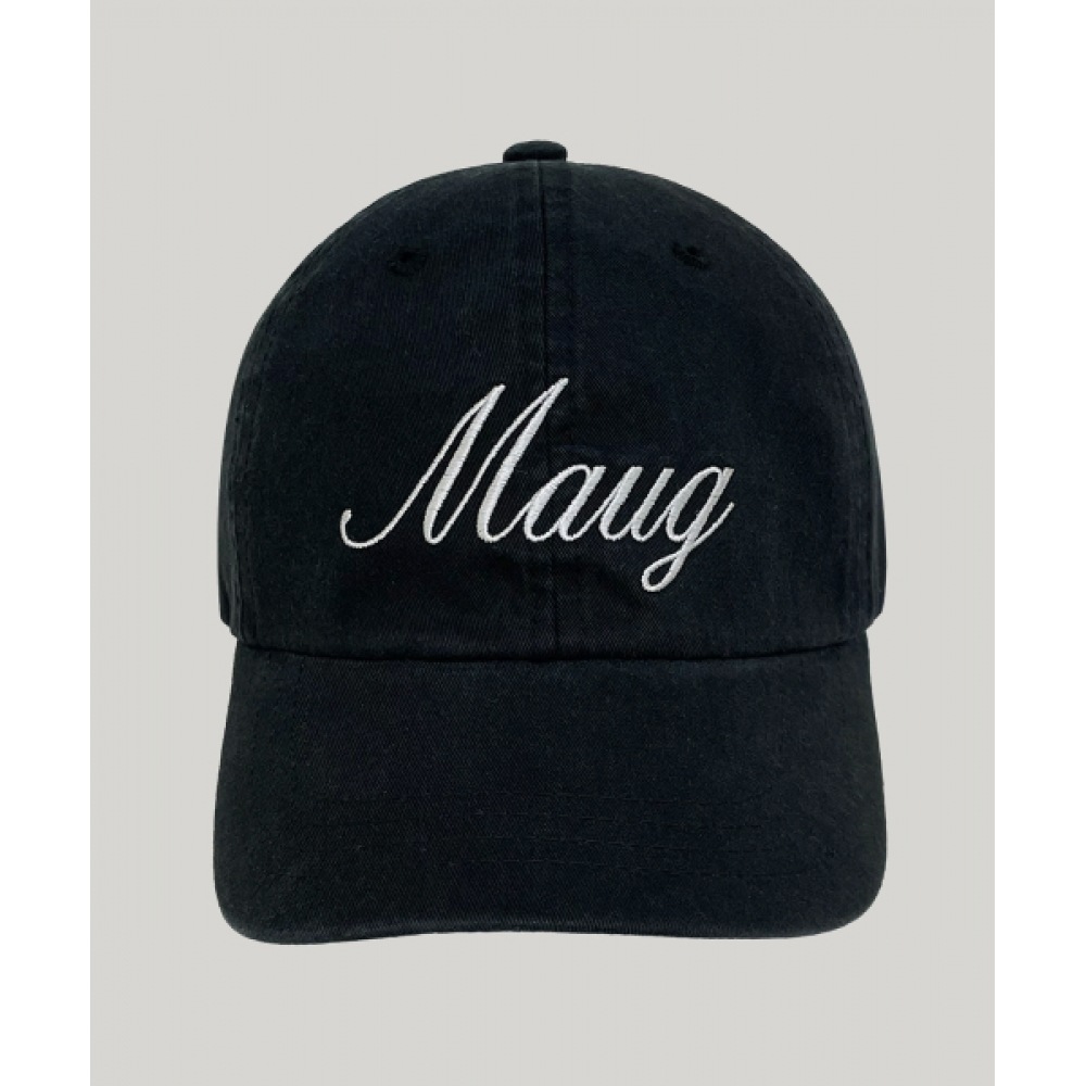 MAUG デイリーレタリングウォッシュボールキャップブラック