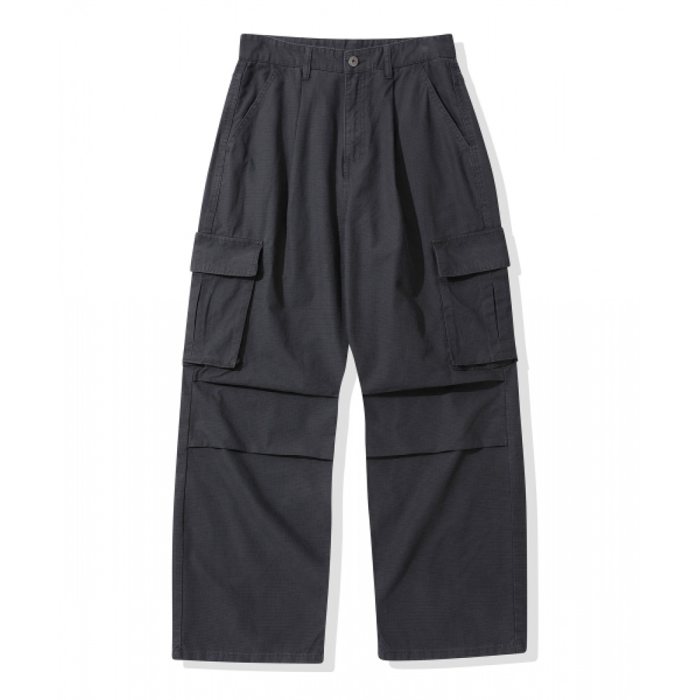 CODEGRAPHY ワイドカーゴコットンリップストップパンツ_チャコール