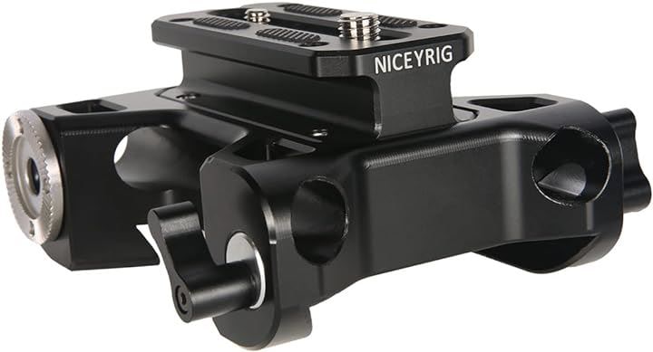 ユニバーサル 軽量 ベースプレートライザーシステム デュアル15mmロッドサポートシステム付き マグネシウム合金バージョン ARRI標準ダブテール ハイベースプレート-513