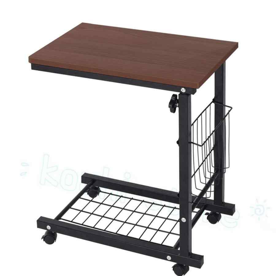 サイドテーブル キャスター たかさ調節 コ字型 キャスター付き 可移動デスク 収納棚付き ナイトテーブル 在宅勤務 組み立て簡単 ミニテーブル コーヒーテー