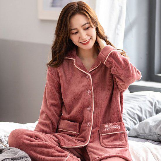 パジャマ レディース 冬 暖かい 冬 前開き ルームウェア 上下セット セットアップ 前開き 部屋着 寝間着 長袖 大きいサイズ 大きめ 4XL 女の子 かわいい カラバリ 体型カバー お泊り ポケッ