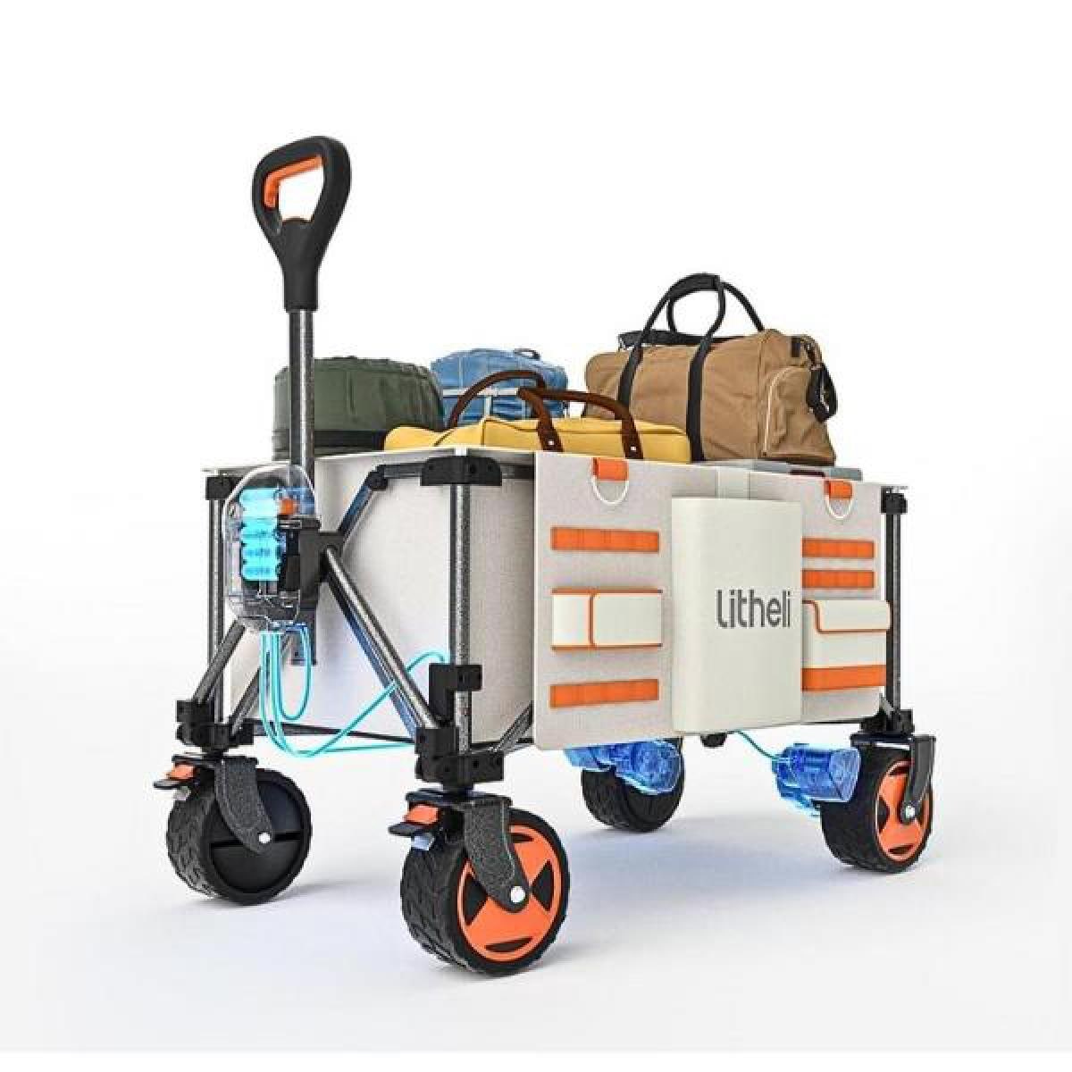 Litheli W2PRO 電動キャリーワゴン 容量150L 耐荷重100kg アウトドア キャップ コンパクト収納