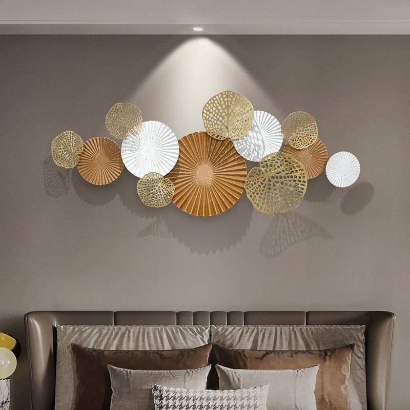 壁掛けオブジェ ウォールデコレーション アイアン アート レトロ風 大きい リビングルーム ダイニングルーム レストラン ショップ ゴールド グレー ホワイト