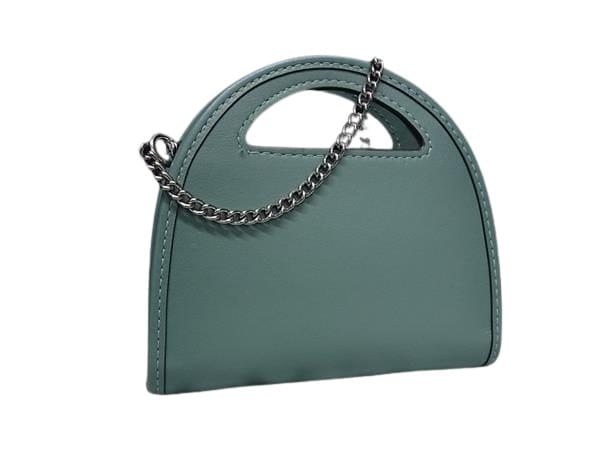 チェーンウォレット トップハンドル CT879 グリーン レザー レディース シルバー金具【本物保証】