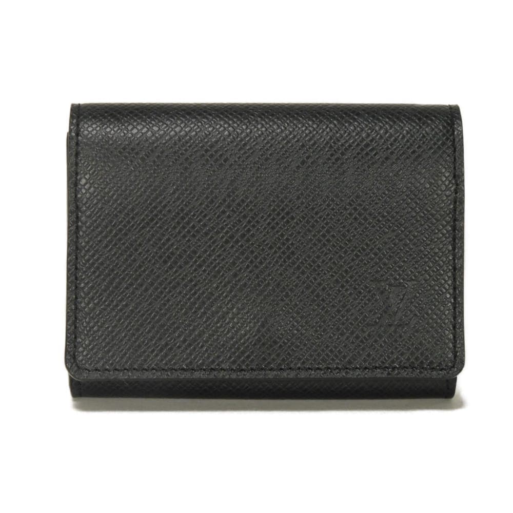 【中古】 カードケース LVロゴ エンボス ブラック パスケース アンヴェロップ カルト ドゥ ヴィジット NM タイガ M64595