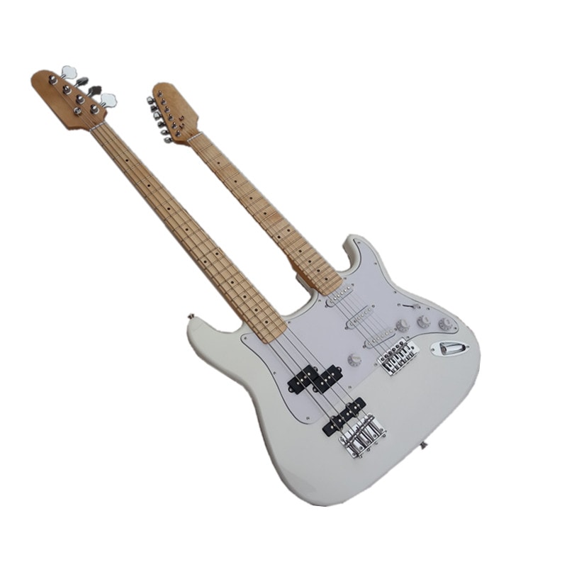 ツインネックエレキギター4弦低音と6弦ギター 桃花心木胴体モミジ板 BJ-629