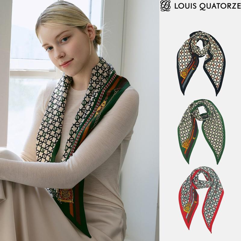 AK盆唐店 イボル ウールシルク 菱形スカーフ 1ESD031