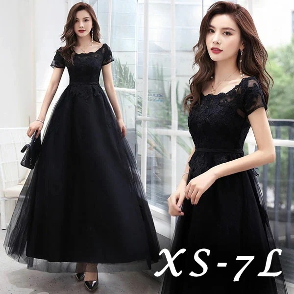 今がチャンスドレス 大人 ピアノ 発表会 演奏会用ドレス ロングドレス 演奏会 イブニングドレス 結婚式 母親 ピアノ発表会 中学生 パーティードレス 発表会ドレス 黒 高校生 大きいサイズ コンクー