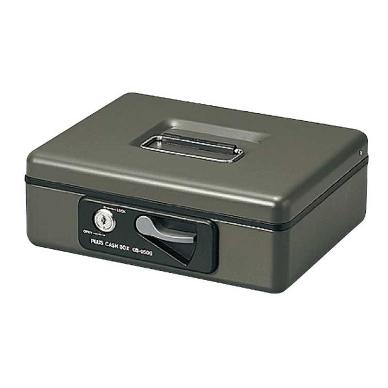 プラス　手提金庫 M 12-863 ダークグレー　CB-050G-DGY