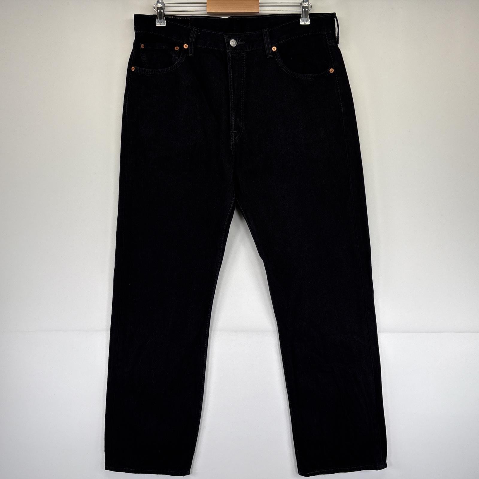 古着 デニムパンツ 501 ストレート ボタンフライ 5ポケット ジーンズ ジーパン w36 L32 ブラック メンズ