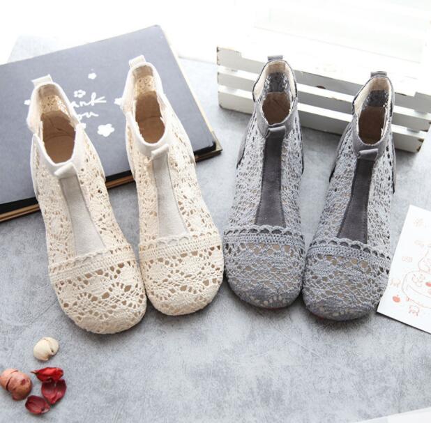 【夏セール！】サマーブーツ　ブーツサンダル　総レース　　ショートブーツ　サンダル　ローヒール　夏　シースルー　森ガール　透かし　レディース靴　夏ブーツ 疲れない靴 サマーブーツ