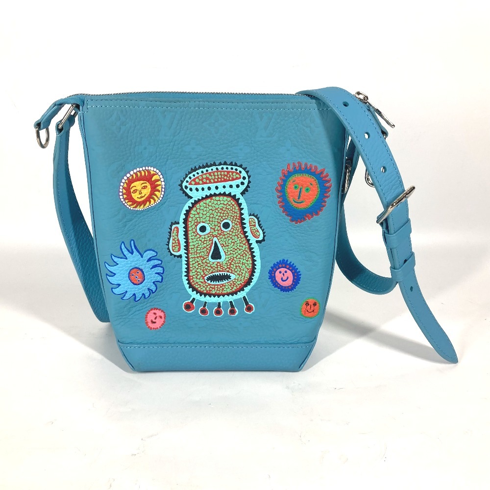 ショルダーバッグ M21716 ホーボー クルーザー LV×YK モノグラムトリヨン アップリケ カバン 斜め掛け ポシェット トリヨンレザー ブルー