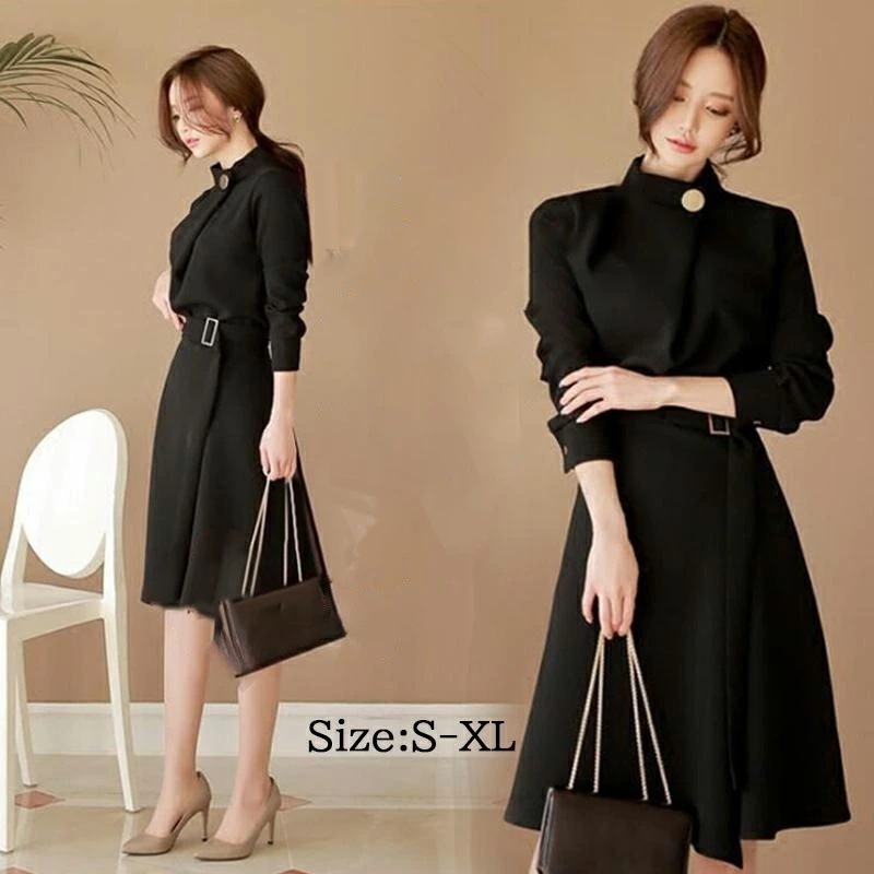 【短納期】 冬新作 エレガント 長袖ワンピース 上品 スリット 膝丈ワンピース フォーマル 結婚式 ワンピ レディース セクシー キレイめ フ